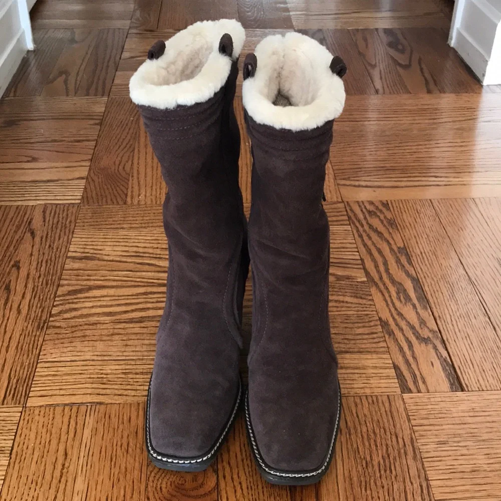 COLE HAAN Suede / shearling BOOTS